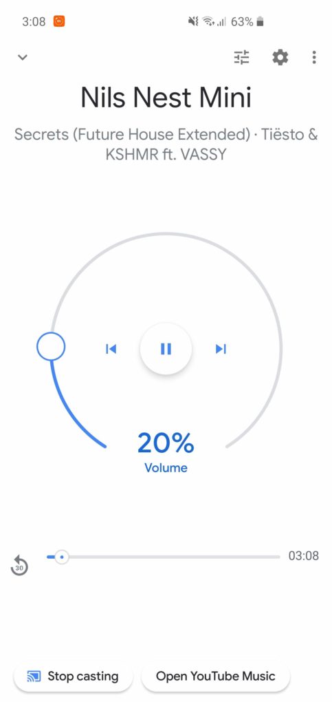 Google Nest Mini Musik Screenshot