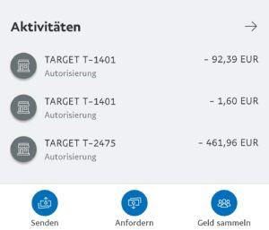 Google Pay/PayPal "TARGET" Abbuchung