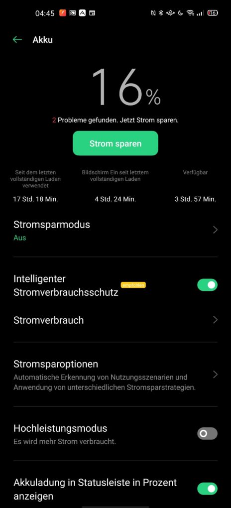Oppo Find X2 Pro Akku 16 %