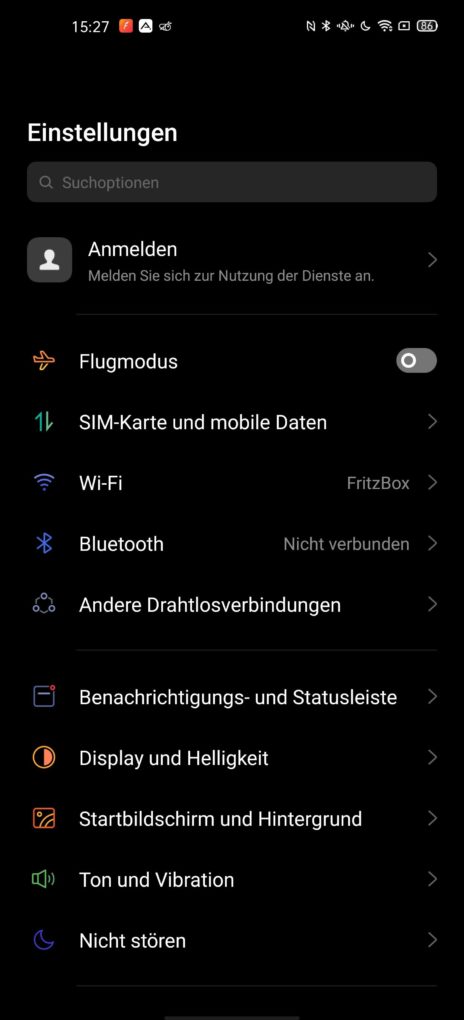 Oppo Find X2 Pro Einstellungen