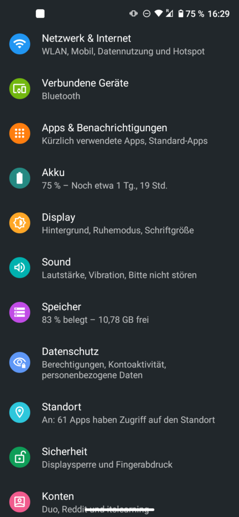 Moto G8 Einstellungen