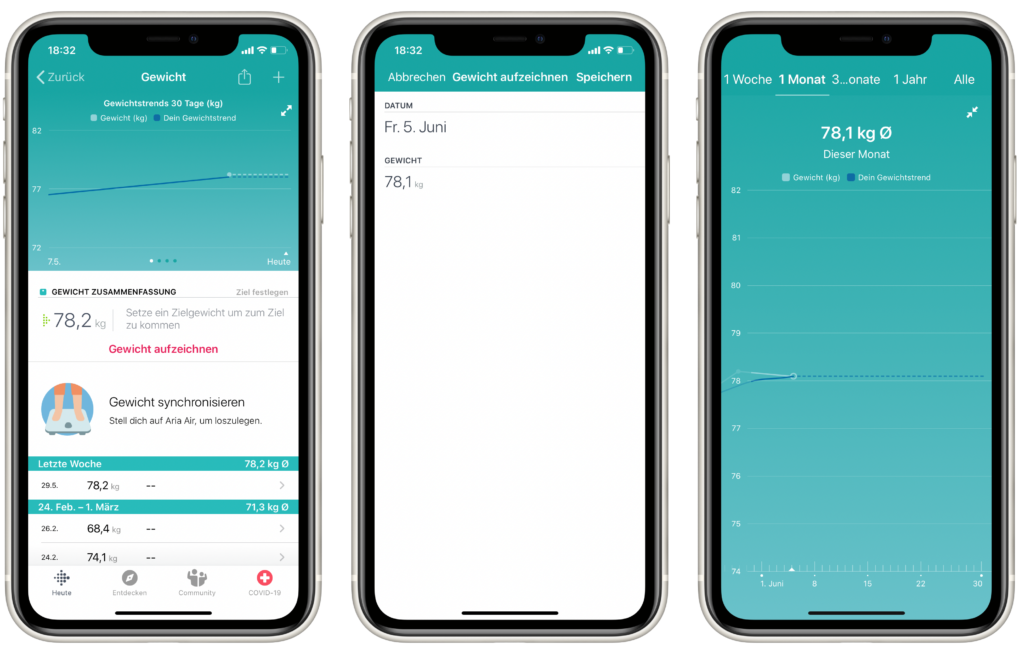 Fitbit Aria Air Gewicht aufzeichnen