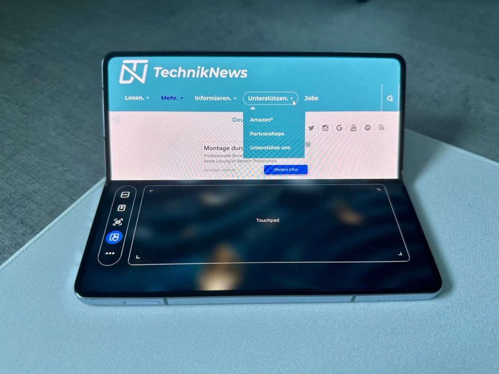 Z Fold5 Hauptdisplay Flexmode Chrome